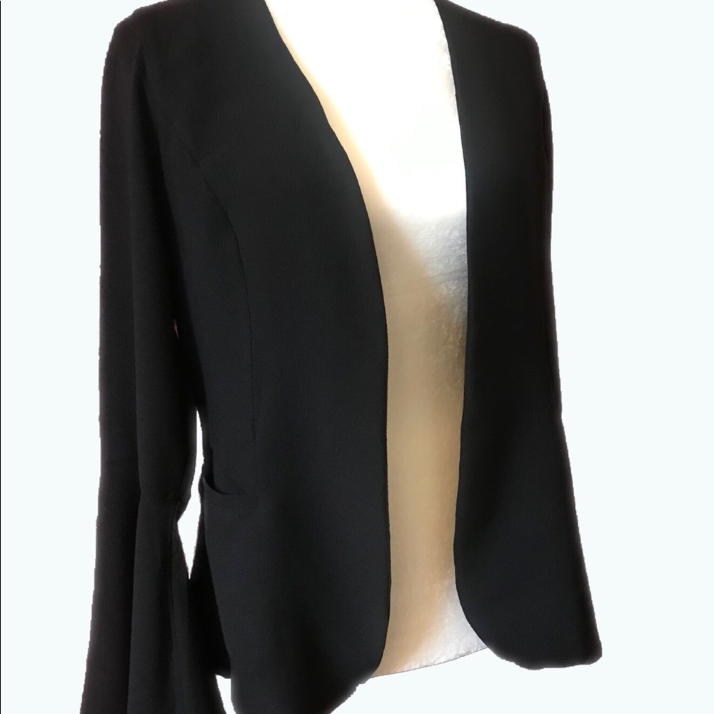 Monteau Black Bell Sleeve Dress Jacket - Large